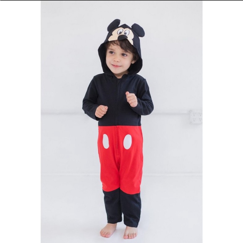 EUC Mickey Mouse zip up jumpsuit 18 months